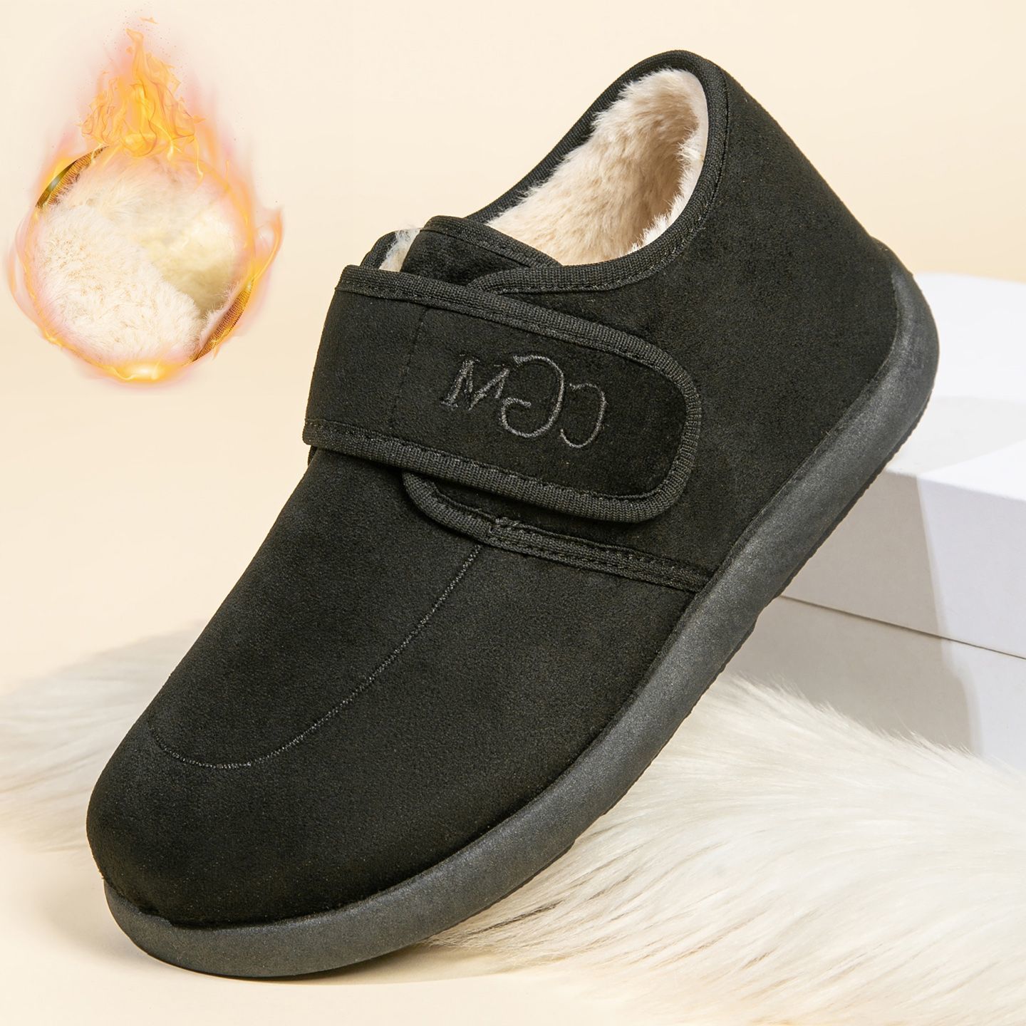 حذاء سليب أون دافئ مبطن بالصوف-healthy-foot