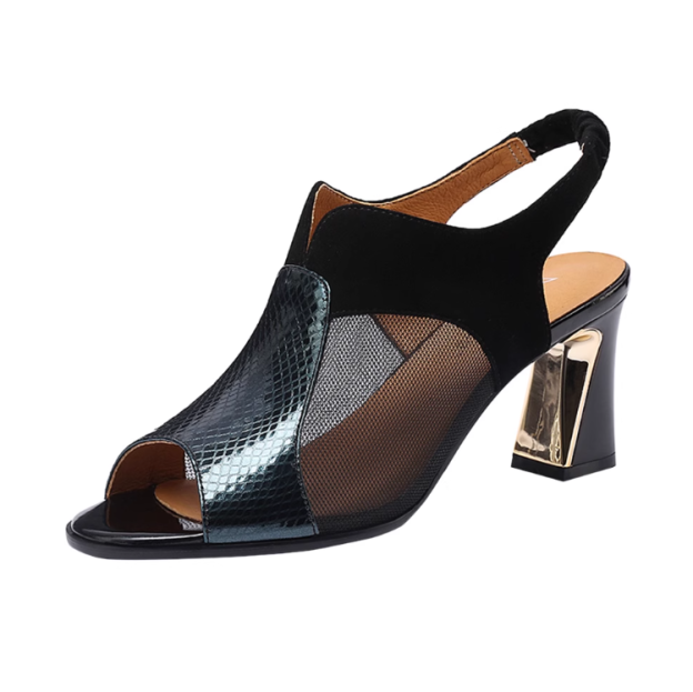 Healthy-foot حذاء نسائي بكعب عالٍ مفتوح من الأمام، كعب 7 سم، حذاء أنيق على الطراز الفرنسي، يتميز بسحر أنثوي مثير وأنيق-healthy-foot