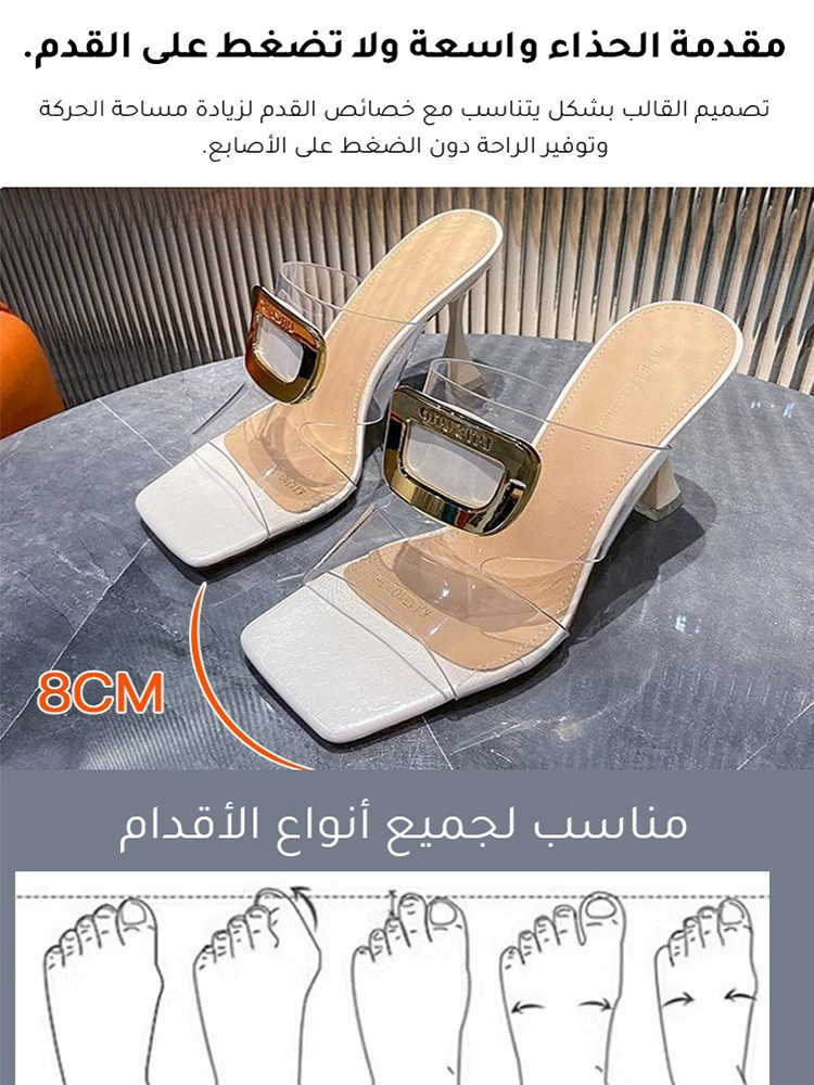 Healthy-foot (سهل الارتداء لإبهام القدم الأروح) حذاء شفاف رائع بكعب عال مع نعال وسادة هوائية