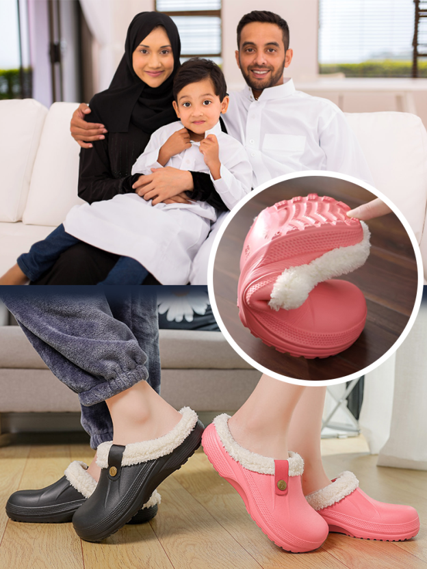 شبشب دافئ مع بطانة سميكة للرجال والنساء