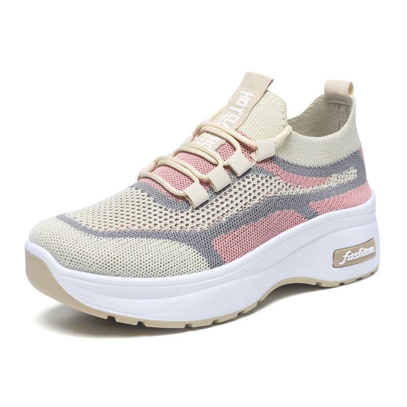 حذاء فلايكنت كاجوال جيد التهوية مع زيادة الارتفاع 5 سم