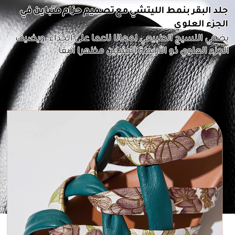 Healthy-foot صندل نسائي كاجوال جديد، بكعب بارتفاع 5 سم، مصنوع من الجلد الطبيعي، سطح أملس، طراز عتيق، مثالي للارتداء اليومي-healthy-foot