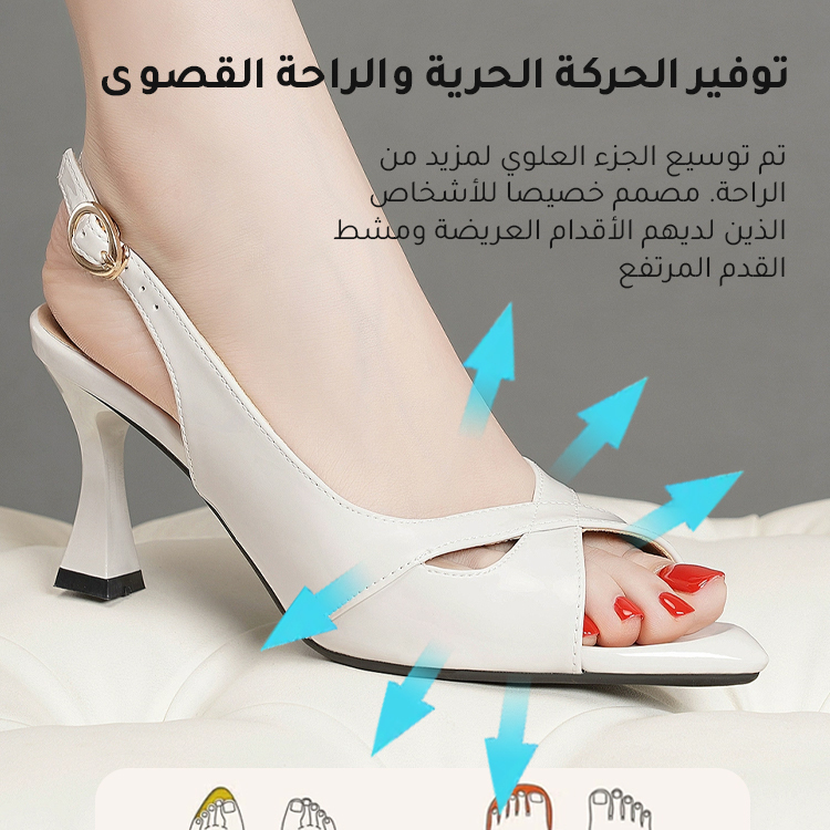 Healthy-foot أحذية كعب عالي أنيقة للسيدات مكشوفة المقدمة، كعب فرنسي بارتفاع 6 سم، مصنوعة من الجلد الناعم، مناسبة للعمل والمواعدات-healthy-foot