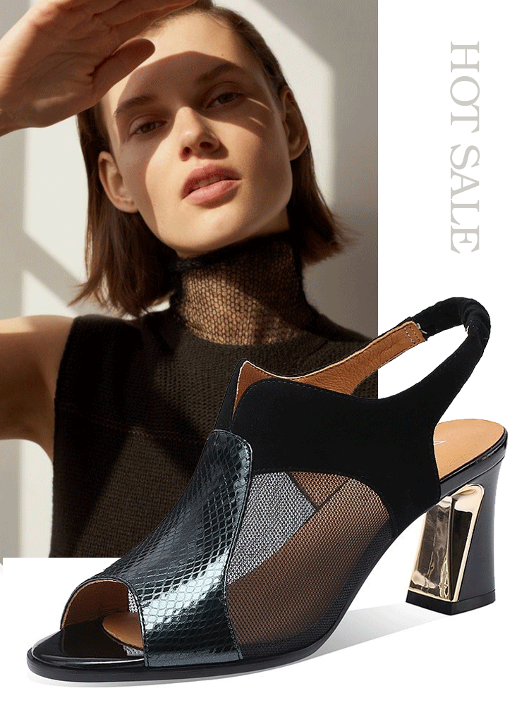 Healthy-foot أحذية نسائية جلدية مريحة بكعب سميك بارتفاع 7 سم