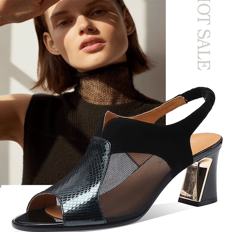 Healthy-foot حذاء نسائي بكعب عالٍ مفتوح من الأمام، كعب 7 سم، حذاء أنيق على الطراز الفرنسي، يتميز بسحر أنثوي مثير وأنيق-healthy-foot