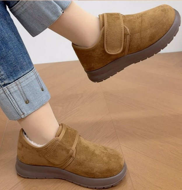 Healthy-foot  حذاء ثلجي للسيدات، حذاء كاحل، بطانة صوفية، مضاد للماء ومانع للانزلاق، رأس مستدير يظهر صغر القدم، مناسب للارتداء اليومي أو المواعدة-healthy-foot