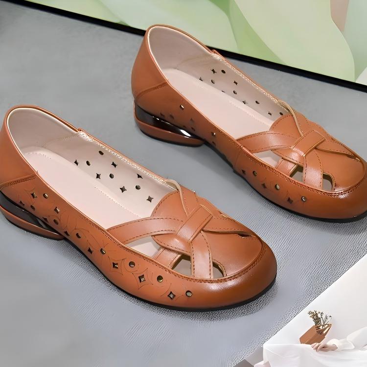 Healthy-foot   حذاء نسائي جلدي بنعل ناعم غير قابل للانزلاق-healthy-foot