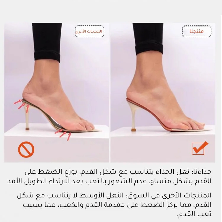 Healthy-foot حذاء بكعب عالٍ ذهبي أنيق بتصميم فرنسي وأحزمة مستقيمة-healthy-foot