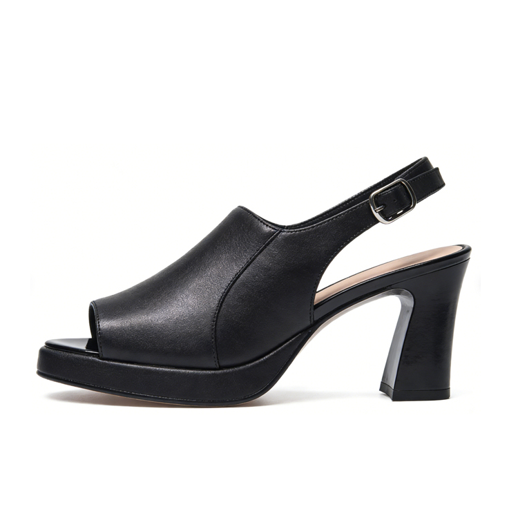 Healthy-foot صندل نسائي عصري مكشوف المقدمة، بنعل سميك، كعب بارتفاع 7 سم، يرفع الطول ويحقق نسب الجسم الذهبية، تصميم أنيق وبسيط يجعل هذا الحذاء مناسبًا لكل المناسبات