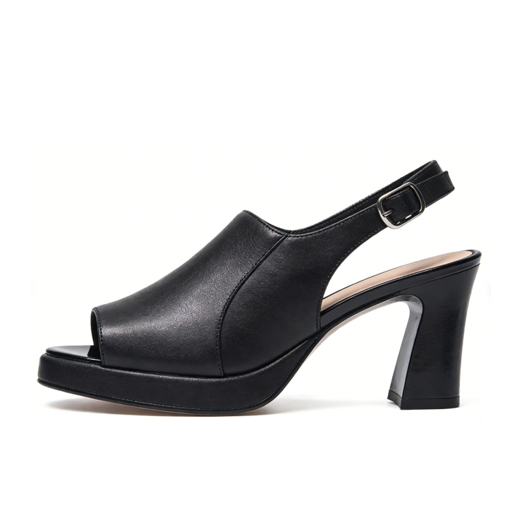 Healthy-foot صندل نسائي عصري مكشوف المقدمة، بنعل سميك، كعب بارتفاع 7 سم، يرفع الطول ويحقق نسب الجسم الذهبية، تصميم أنيق وبسيط يجعل هذا الحذاء مناسبًا لكل المناسبات