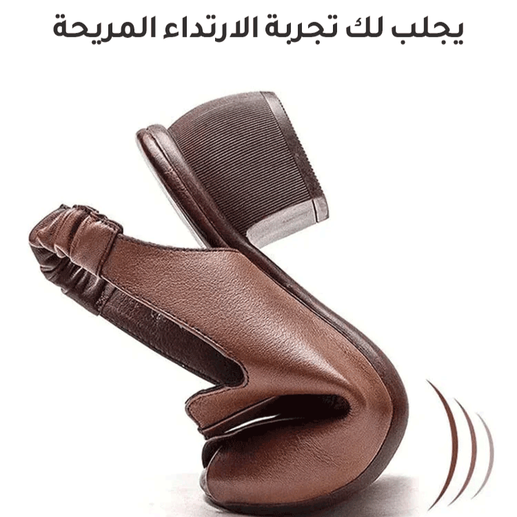 Healthy-foot حذاء نسائي مفتوح من الأمام برأس مستدير، مريح للغاية، كعب عالي وسميك بـ 7 سم، نعل مرن يمنع التعب عند الوقوف لفترات طويلة، مناسب للارتداء اليومي-healthy-foot