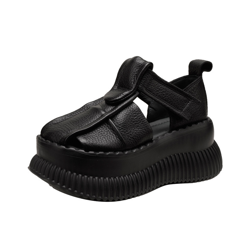 Healthy-foot صندل نسائي ذو منصة مستديرة من الأمام، على الطراز الإيطالي القديم، كعب عالي 8 سم، نعل ناعم ومريح، مقدمة مستديرة تجعل القدمين أنحف بصريًا، نمط أنيق ومتعدد الاستخدامات-healthy-foot