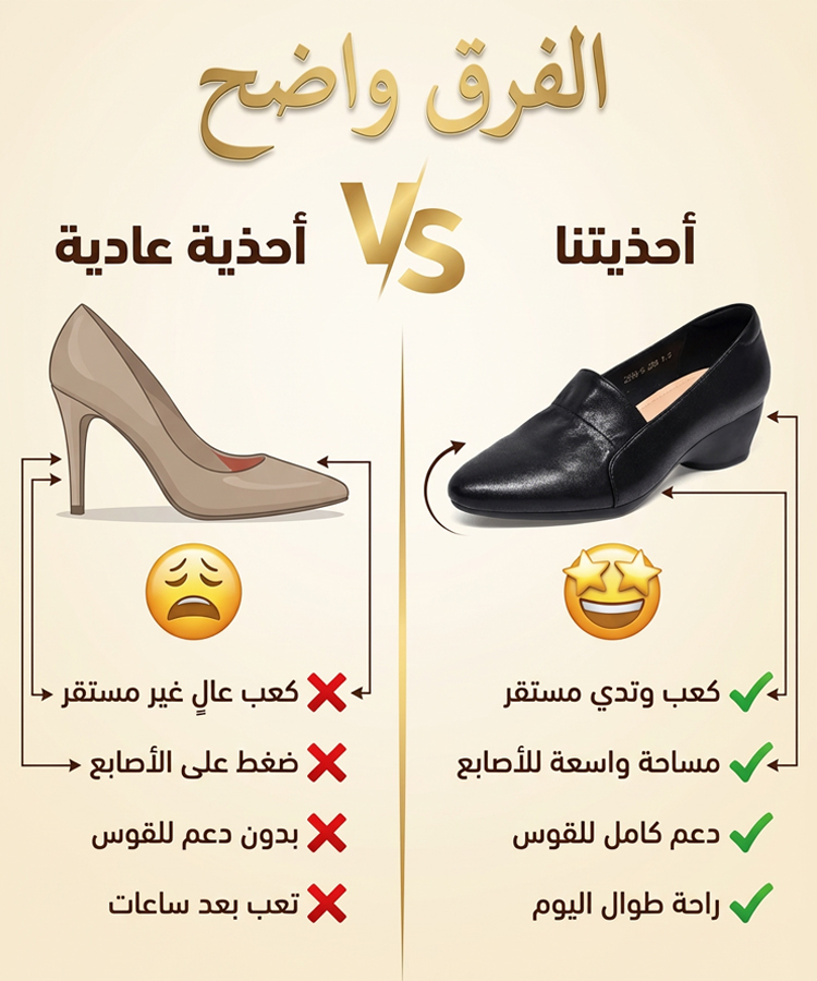 حذاء نسائي من الجلد الطبيعي بنعل طري مصمم لتصحيح وضعية الجسم