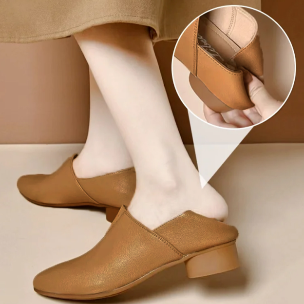 Healthy-foot حذاء نسائي مدبب ذو كعب عالي من الجلد الناعم، كعب بارتفاع 4 سنتيمترات، تصميم بسيط وكلاسيكي، نعل مريح يساعد على الوقوف لفترات طويلة دون التعب، مثالي للارتداء مع الزي الرسمي للعمل-healthy-foot