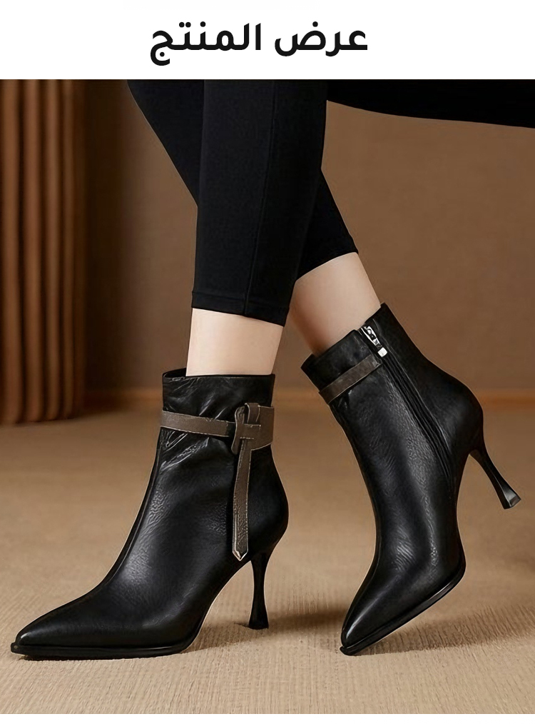 حذاء كعب عالي بتفاصيل فاخرة