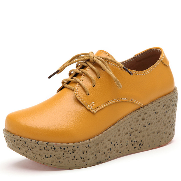 Healthy-foot حذاء خفيف الوزن من جلد البقر بنعل سميك وزيادة الارتفاع 8 سم من ماركة إيطالية