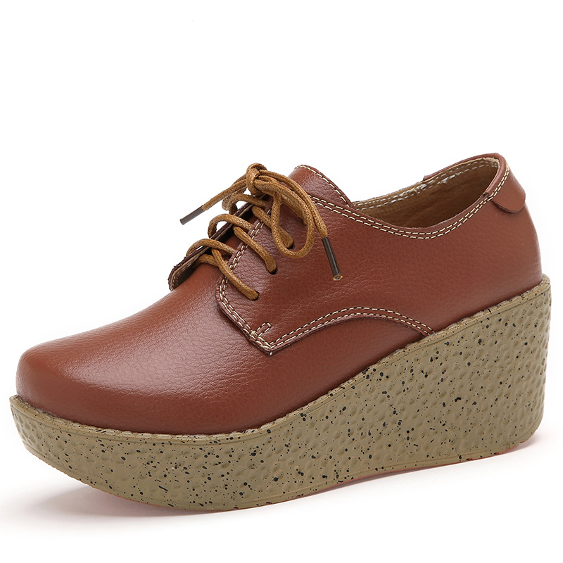 Healthy-foot حذاء خفيف الوزن من جلد البقر بنعل سميك وزيادة الارتفاع 8 سم من ماركة إيطالية