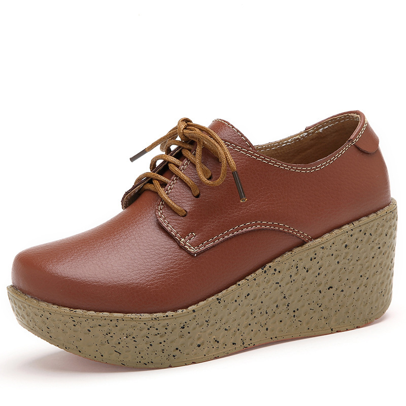 Healthy-foot حذاء خفيف الوزن من جلد البقر بنعل سميك وزيادة الارتفاع 8 سم من ماركة إيطالية