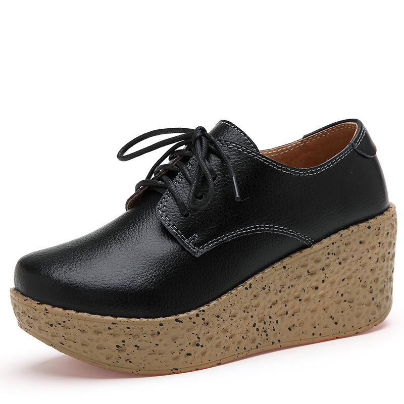 Healthy-foot حذاء خفيف الوزن من جلد البقر بنعل سميك وزيادة الارتفاع 8 سم من ماركة إيطالية