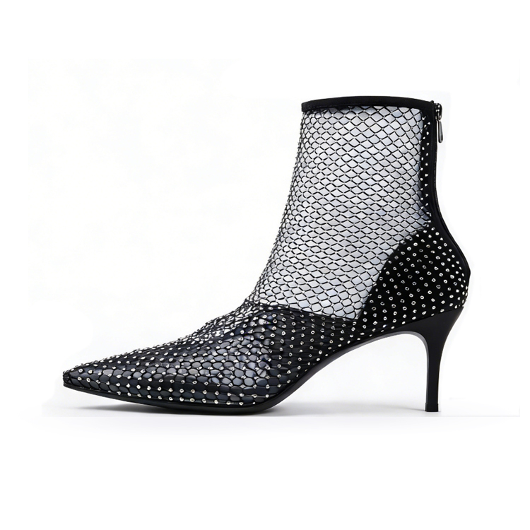 Healthy-foot صندل شبكي إيطالي فاق التهوية مع كعب سميك 9 سم