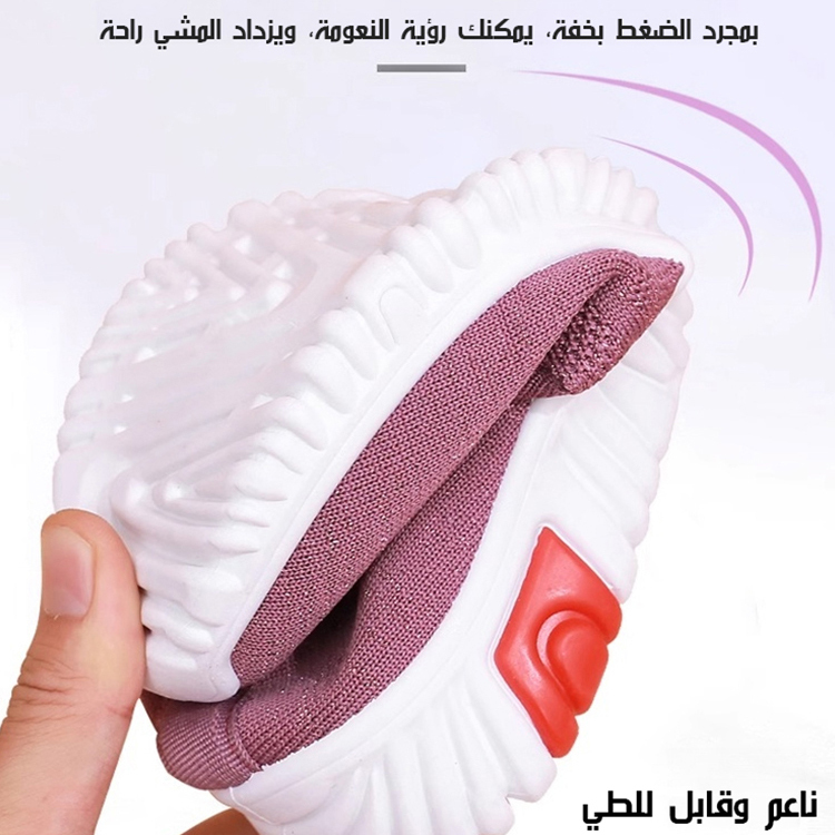 Healthy-foot   حذاء شبكي مريح للسيدات، نعل مطاطي ناعم يمنع التعب عند الوقوف الطويل، تصميم مفرغ يسمح بالتهوية والتبريد، مثالي خاصة للكبار في السن-healthy-foot