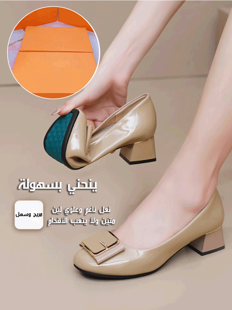 【لا يتعب القدمين】حذاء كاجوال بكعب سميك وأنيق-healthy-foot