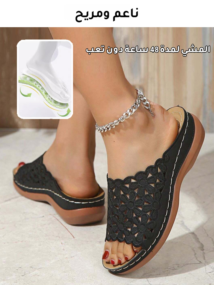 صندل جلدي مجوف عالي الجودة (دعم قوس القدم)