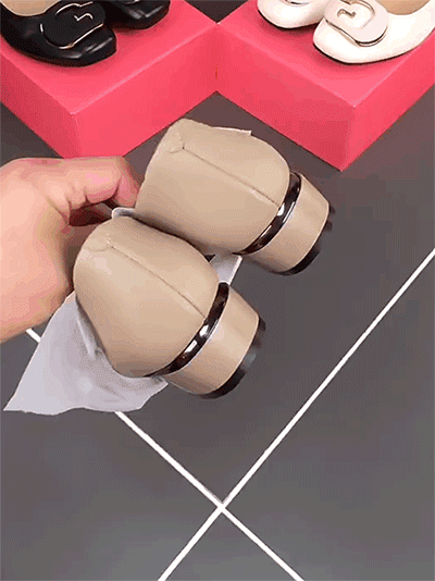 Healthy-foot حذاء جلدي بالكعب السميك من ماركة إيطالية