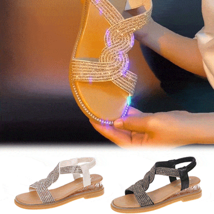 Healthy-foot  صندل اسفين العصري مرصع بالاحجار