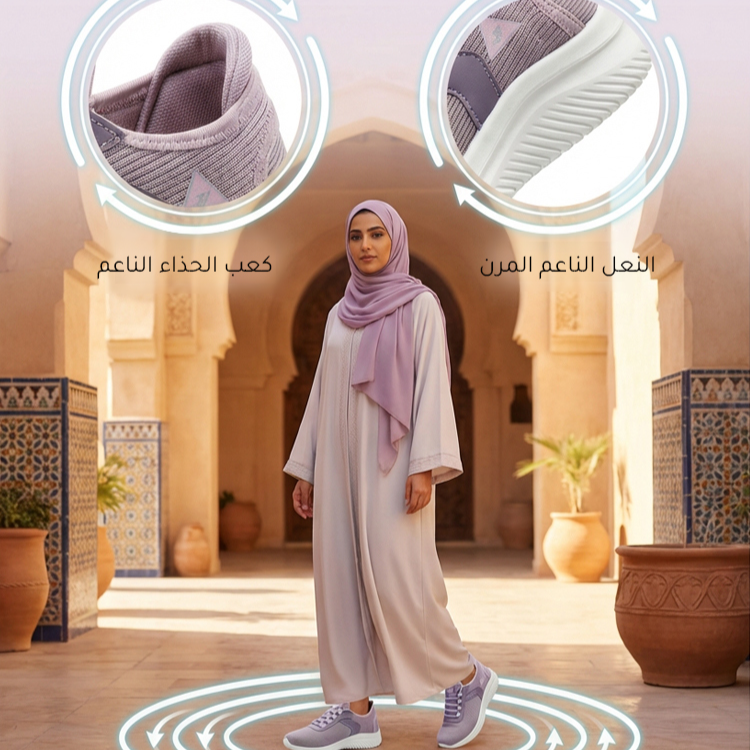 Healthy-foot حذاء مشي مريح بمقدمة حذاء مستديرة(لا حاجة إلى انحناء الخصر أثناء ارتداء الحذاء)