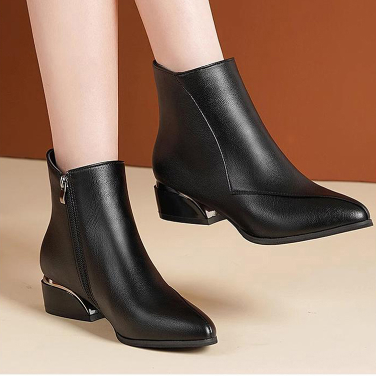 Healthy-foot بوت نسائي جلدي عصري (رائج لموسم الخريف والشتاء)