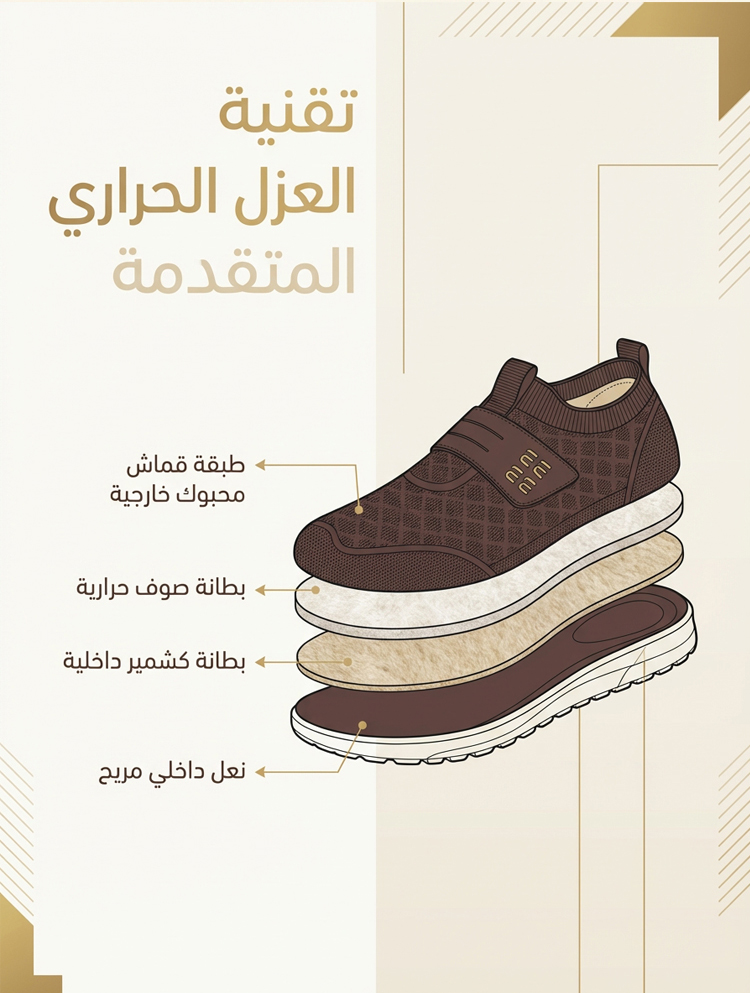 حذاء نسائي شتوي مبطن وسميك