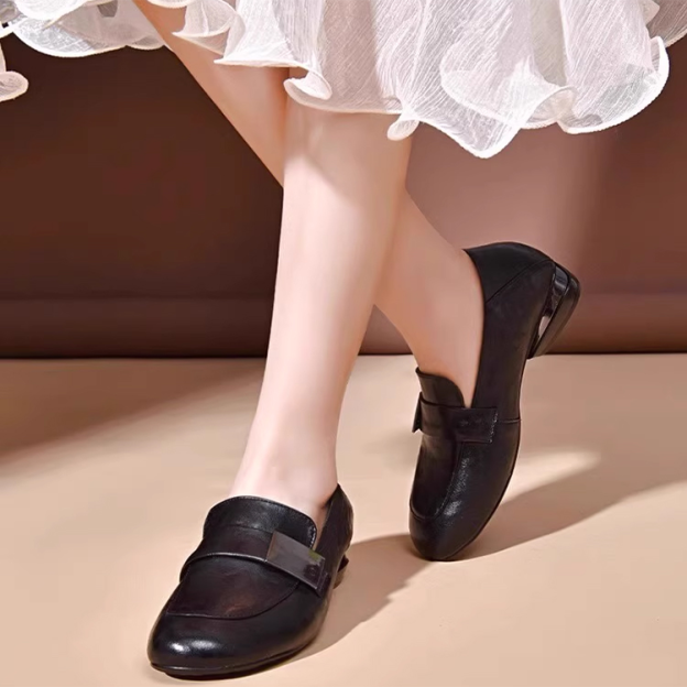 Healthy-foot   حذاء بدون كعب بمقدمة مربعة وكعب عريض-healthy-foot