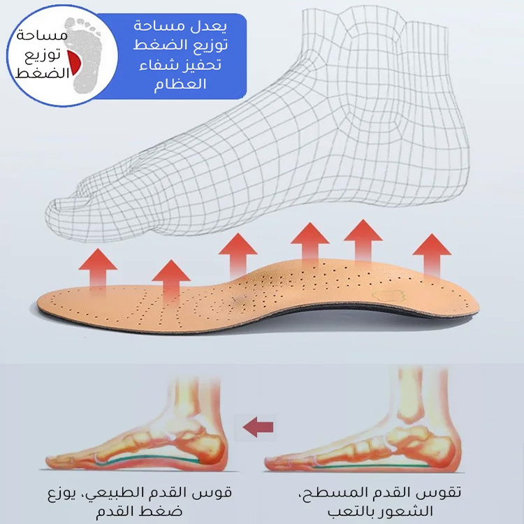 Healthy-foot (زيادة الارتفاع 4 سم) شبشب نسائي من الجلد الطبيعي
