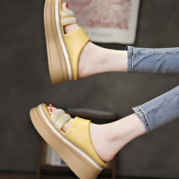 Healthy-foot أحذية نسائية عصرية مكشوفة من الخلف، بكعب بارتفاع 8 سم، منعشة وقابلة للتنفس، تعزز الطول بشكل خفي، وتطيل خط الساق، مناسبة للارتداء اليومي-healthy-foot