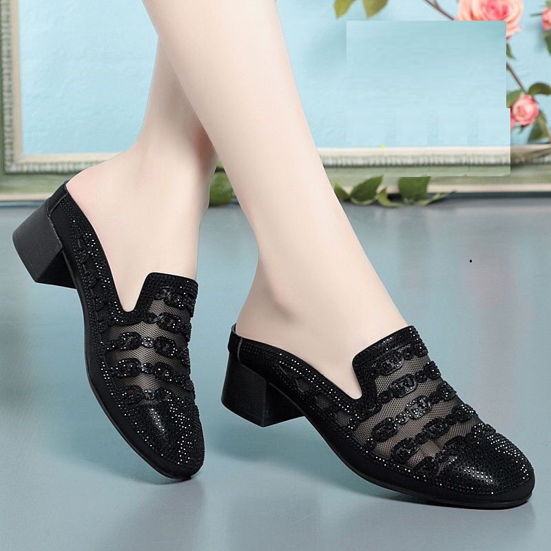 Healthy-foot حذاء مفتوح من الشبكة الفرنسية مريح للتنفس، مغلق من الأمام، كعب بارتفاع 3 سم، مريح للارتداء، مناسب بشكل أكبر للاستخدام اليومي-healthy-foot