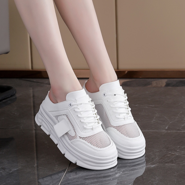 Healthy-foot   حذاء رياضي نسائي مفتوح من الخلف للتهوية وزيادة الارتفاع، سهل الارتداء والخلع، مناسب لكل المناسبات، كعب بارتفاع 5 سم يطيل خط الساق ويجعلها تبدو أنحف-healthy-foot