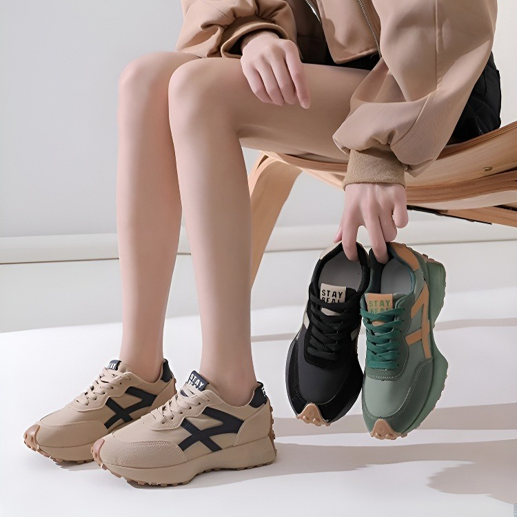 Healthy-foot حذاء رياضي نسائي بكعب ٥ سم، يُطيل الساقين بشكل خفيف، فيبدو أنحف وأطول. متعدد الاستخدامات ومريح، مناسب للرياضات الخارجية أو للارتداء اليومي-healthy-foot