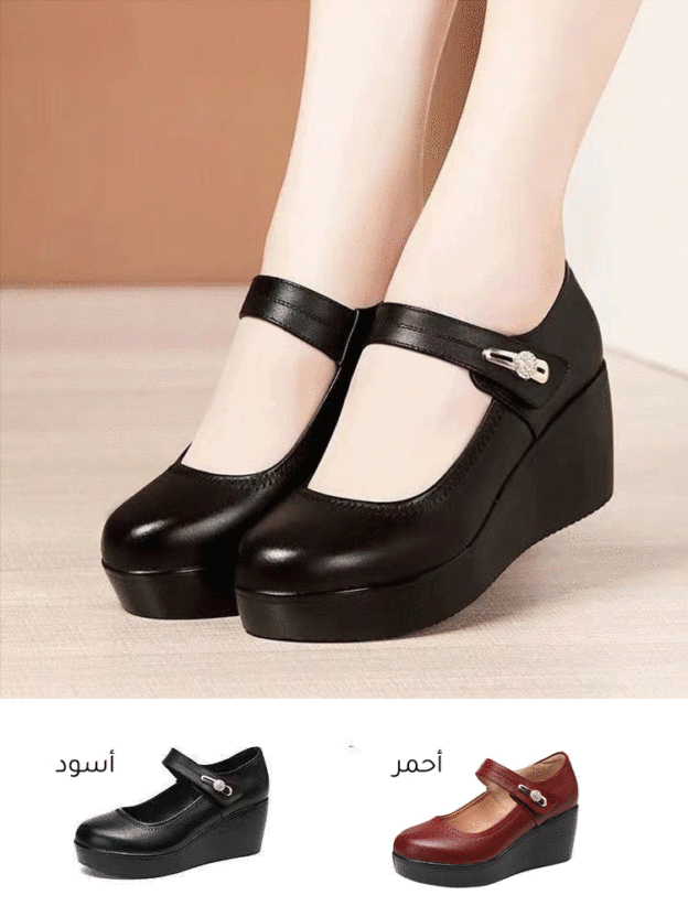 Healthy-foot حذاء جلدي نسائي إيطالي بنعل ناعم سميك