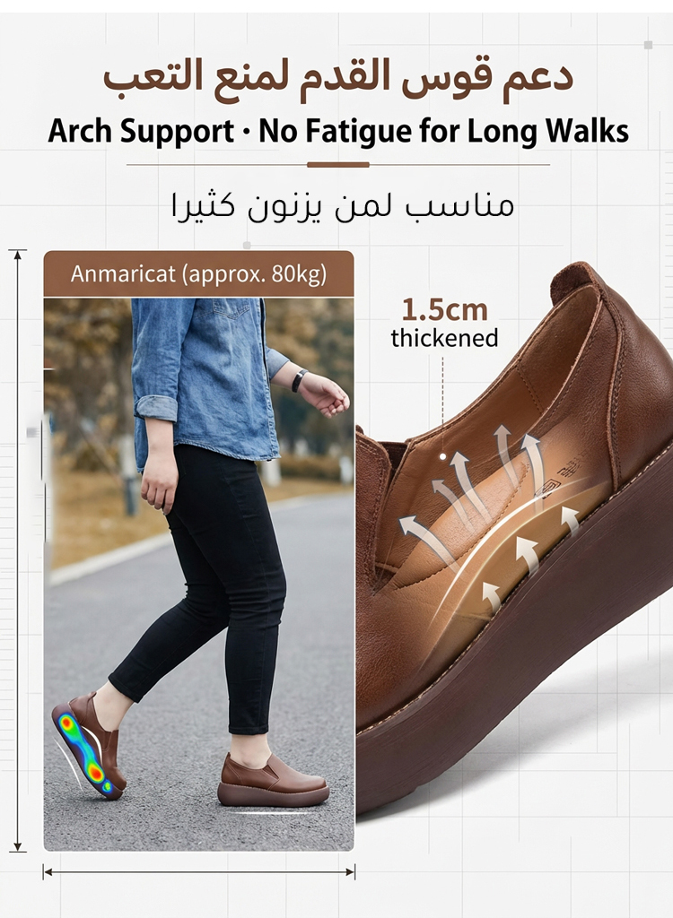 تفاصيل جلدية فاخرة في الحذاء النسائي