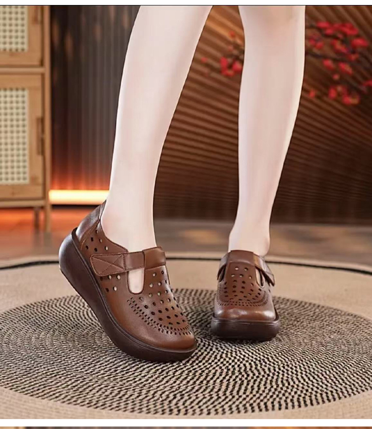 صندل كلاسيكي جيد التهوية من جلد البقر