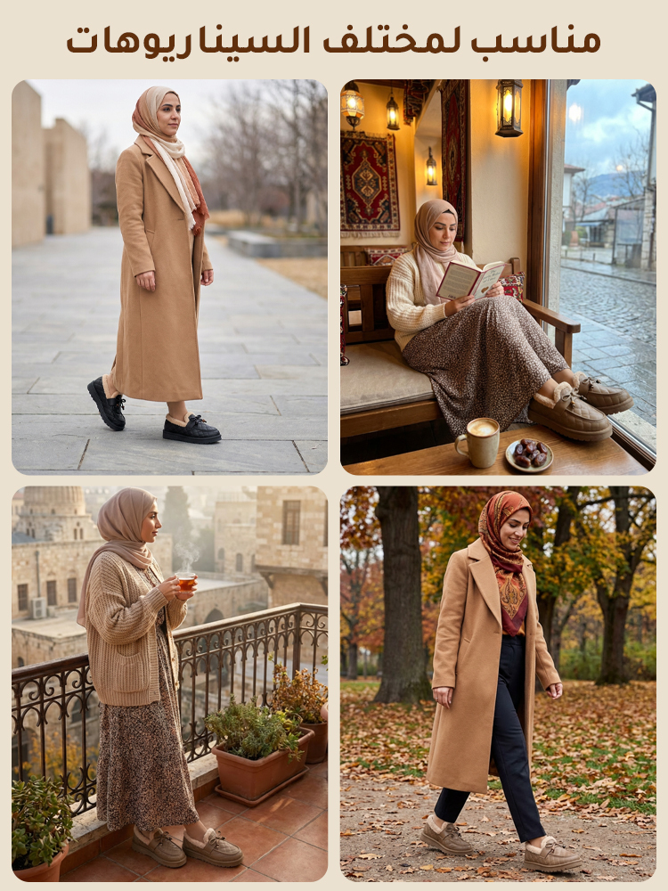 حذاء متسكعون مبطن ومقاوم للانزلاق بدون أربطة