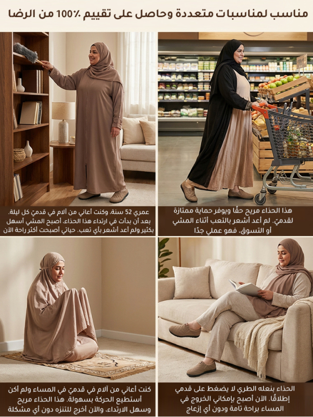 حذاء قطني كاجوال مقاوم للماء والانزلاق، سهل الارتداء