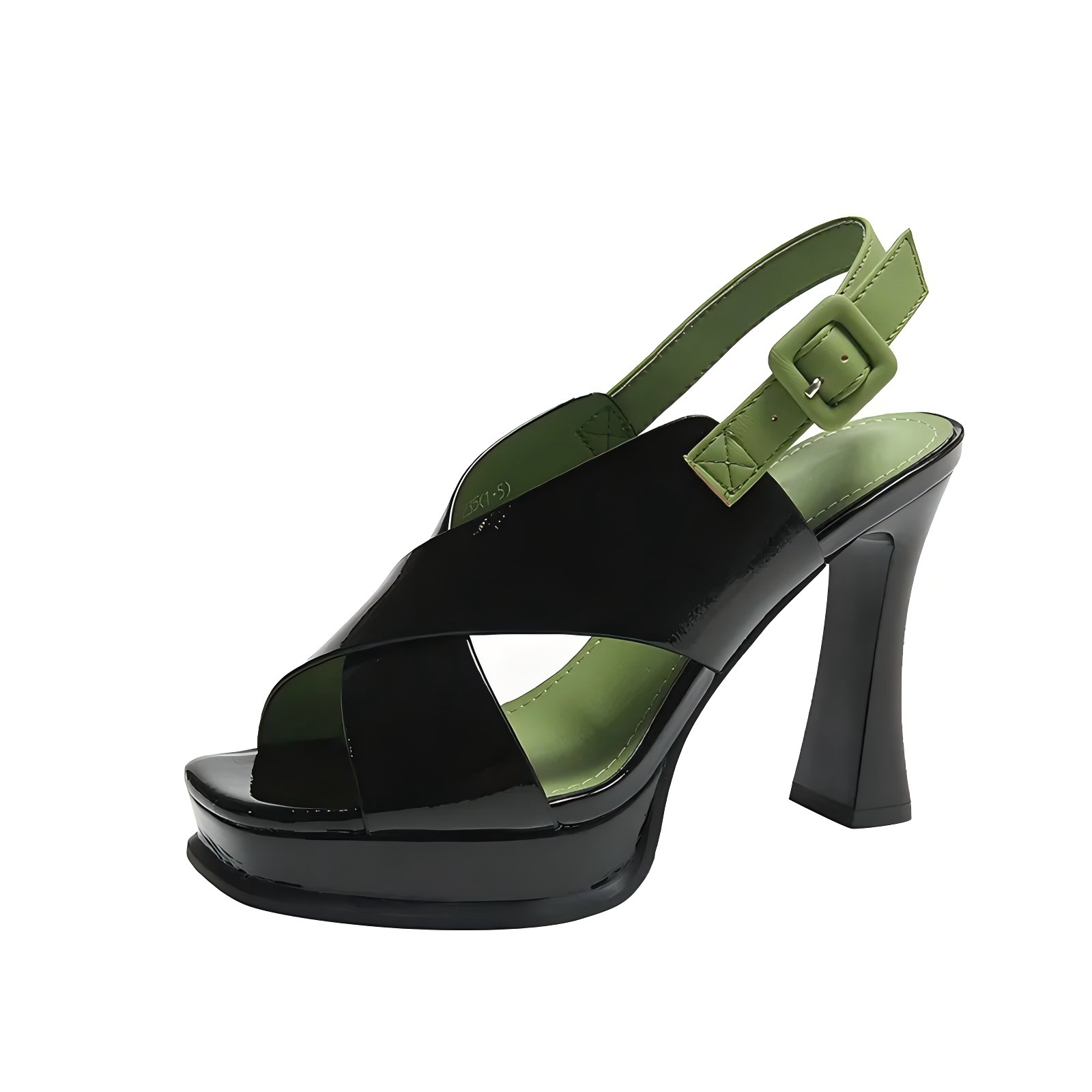 Healthy-foot حذاء كعب عالٍ أنيق للنساء بطراز كلاسيكي، بكعب يرتفع 10 سم، مزود بحزام قابل للتعديل عند الكاحل وتصميم مفتوح من الأمام، مع نعل مريح وناعم يمنع التعب حتى بعد الوقوف لفترات طويلة-healthy-foot