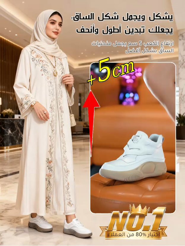 حذاء سنيكرز كاجوال بنعل سميك ولاصق فيلكرو للنساء