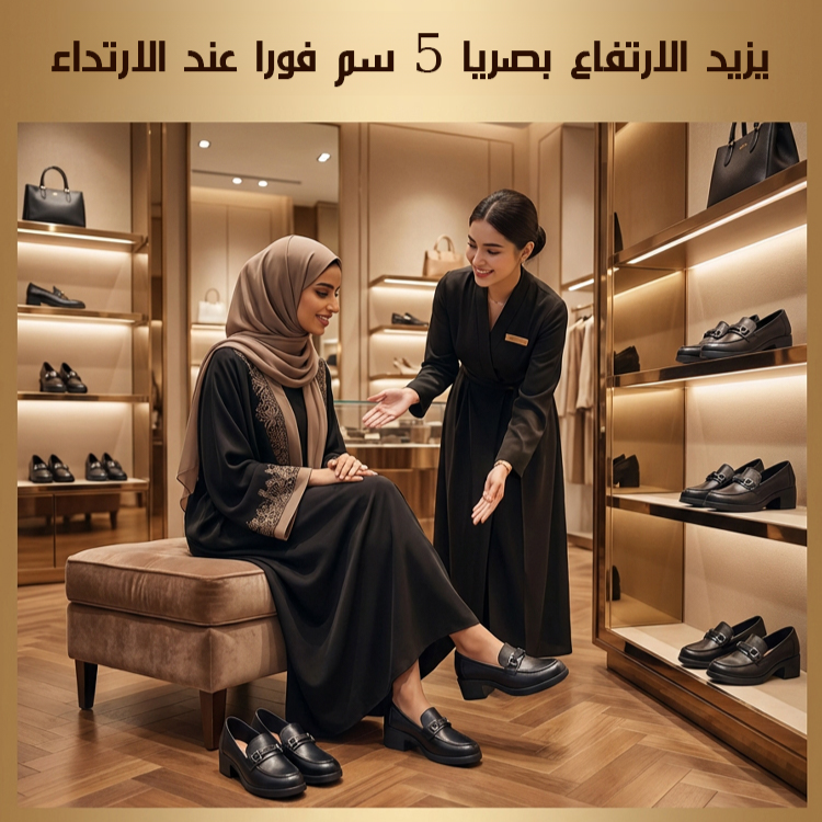 Healthy-foot حذاء لوفرز بستايل بريطاني راقي ومقدمة حذاء مستديرة(زيادة الارتفاع بصريا)