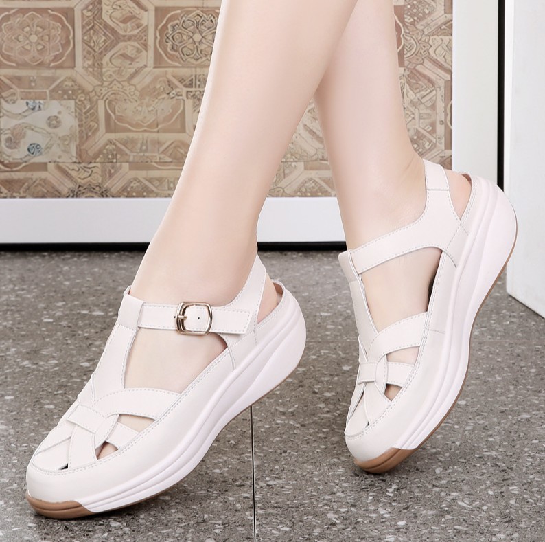 Healthy-foot صندل مجدول كاجوال بنعل سميك خفيف (عدم الشعور بالتعب أثناء المشي)