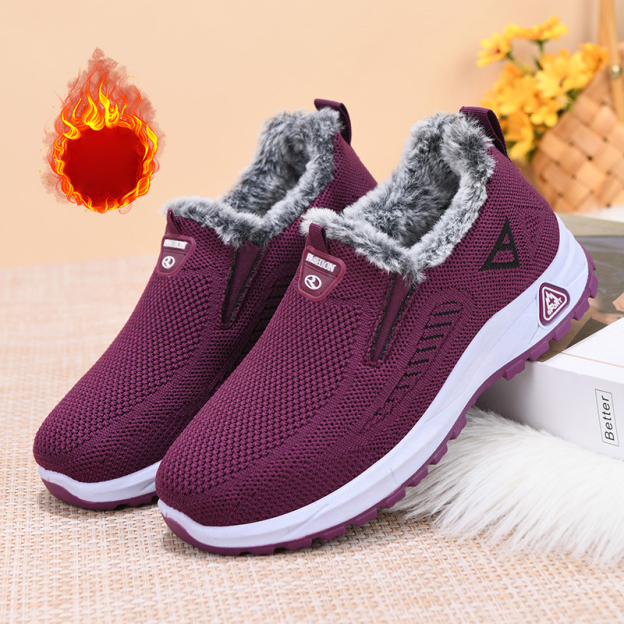 حذاء كاجوال بحياكة فلايكنت خفيف الوزن ببطانة دافئة