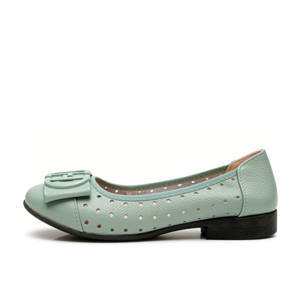 Healthy-foot  حذاء نسائي جلدي مجوف منخفض الرقعة ناعم النعل (أكثر مبيعا)