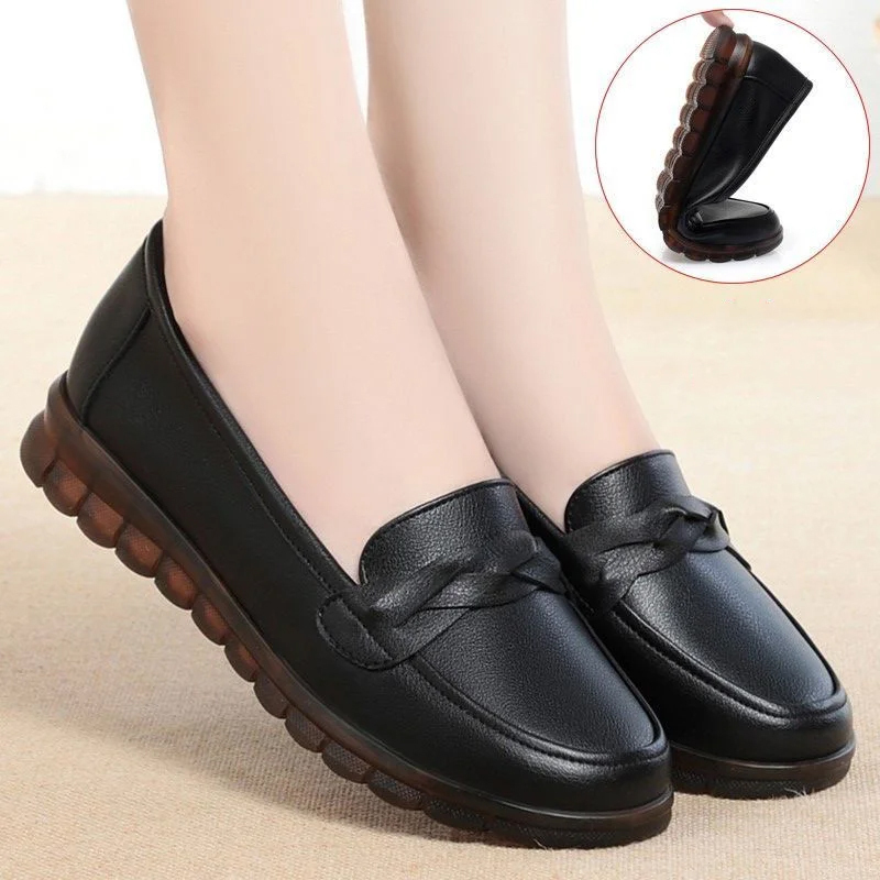 Healthy-foot حذاء جلد للسيدات، ناعم وأنيق، مناسب للخروج أو التنقل اليومي-healthy-foot